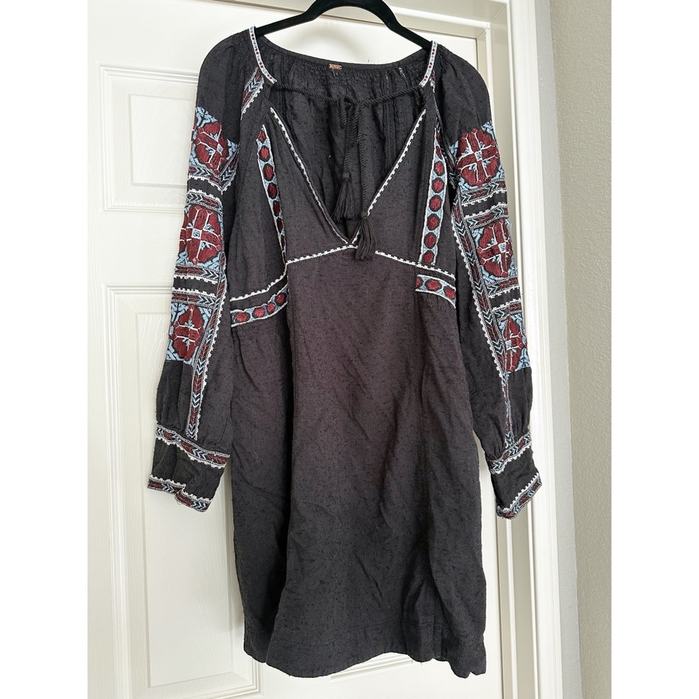 Free People embroidered long sleeve dress